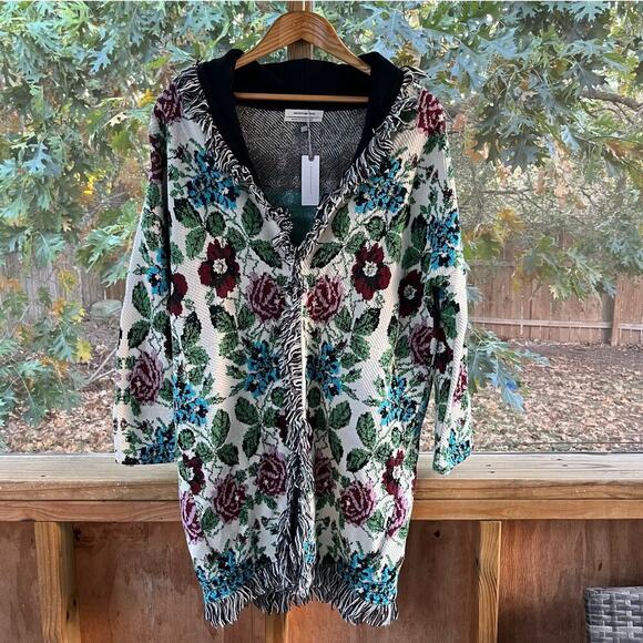 Anthropologie AldoMartins Floral Intarsia Cardigan Size XS. NEW - Picture 3 of 12